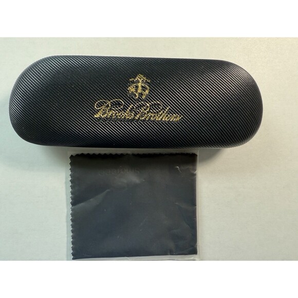 BROOKS BROTHERS Hard Eyeglasses, Sunglasses Case & New Clean Cloth - Picture 1 of 7
